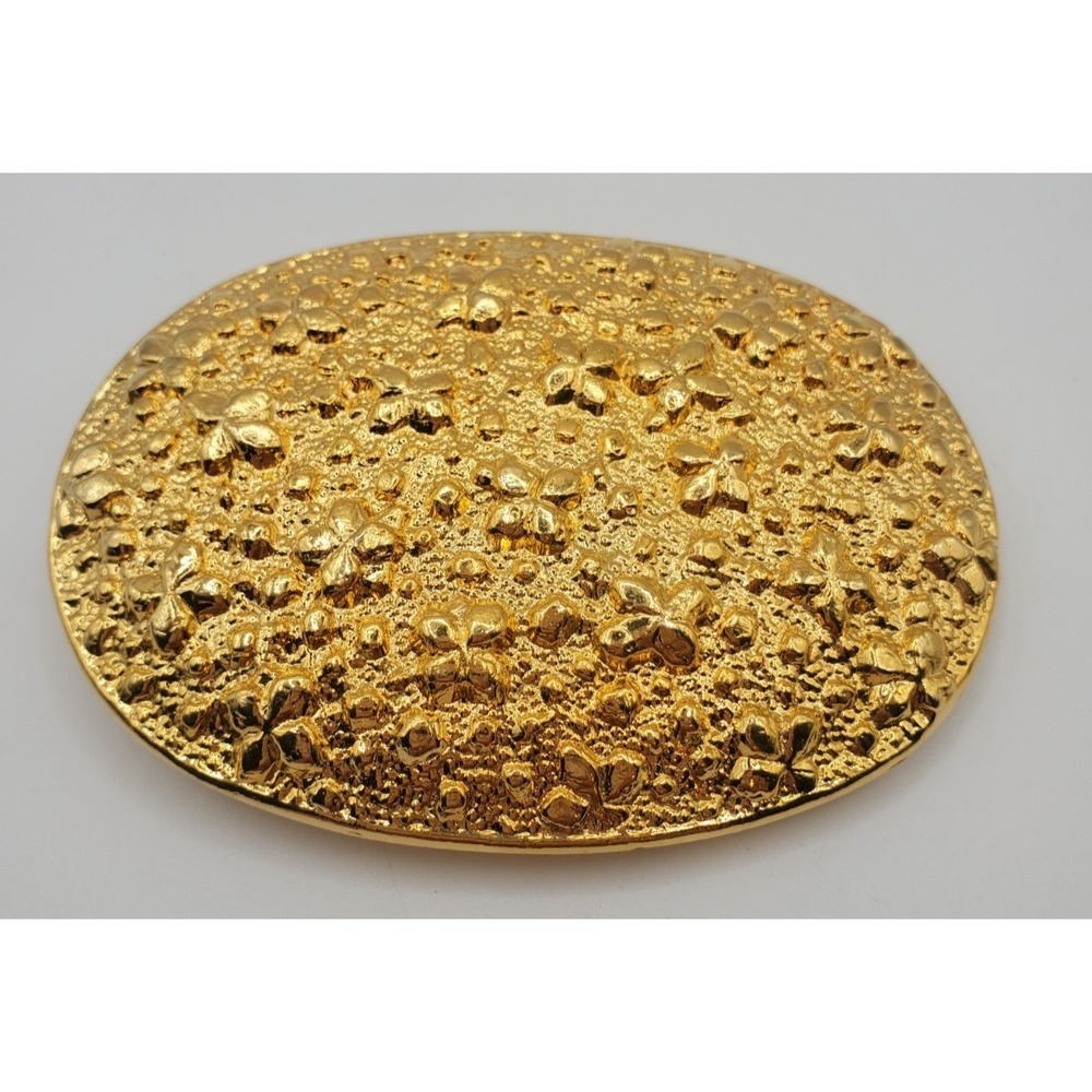 Western Gold Tone Oval Metal Belt Buckle Made In USA New Old Stock‎